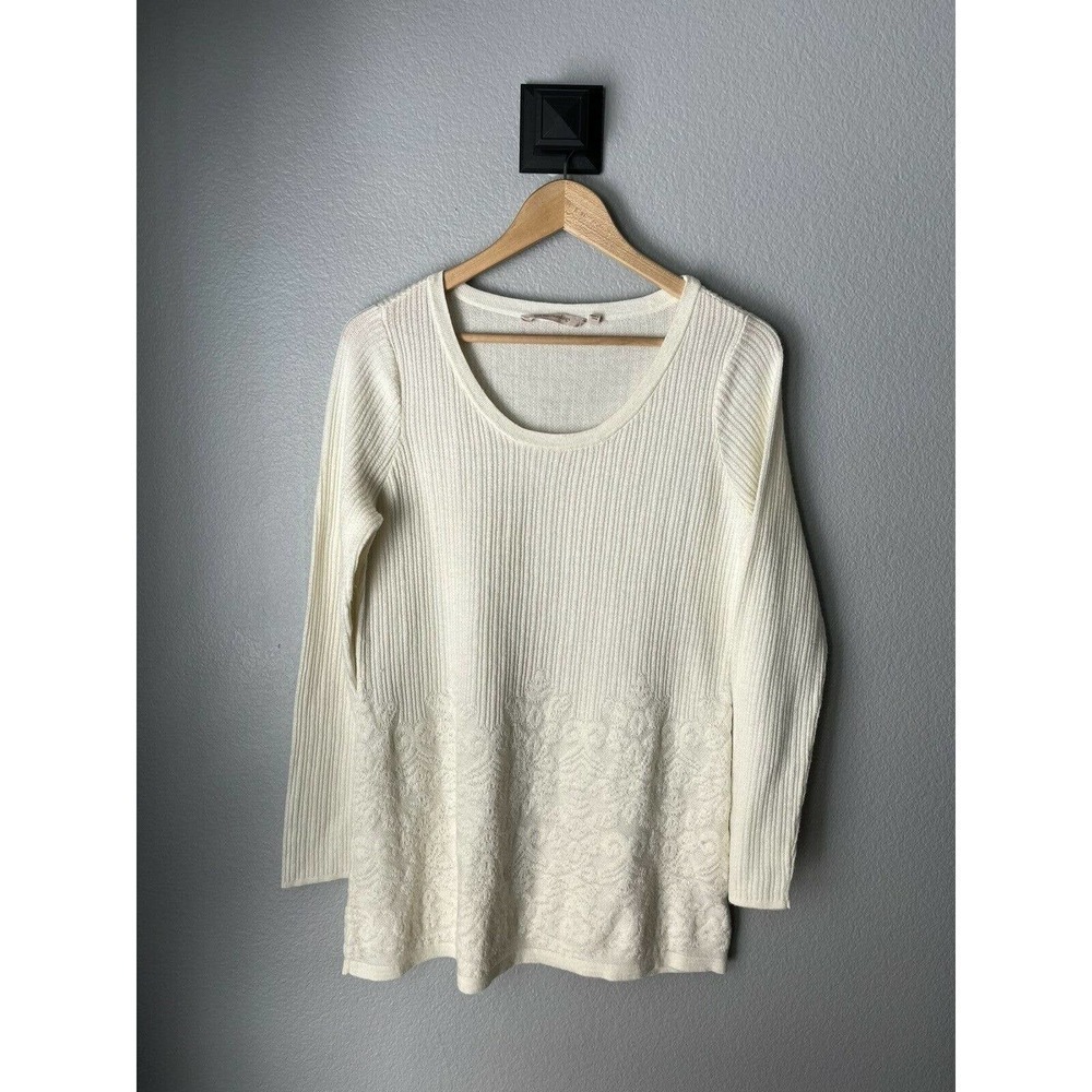 Soft Surroundings | Aida Cream Chenille Sweater Womens Medium (2CP23)